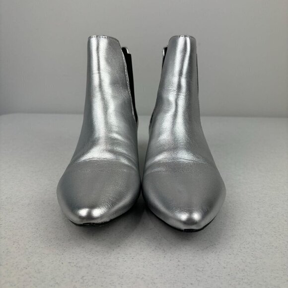 Union Bay Blair Metallic Silver Booties 7 - Picture 4 of 8